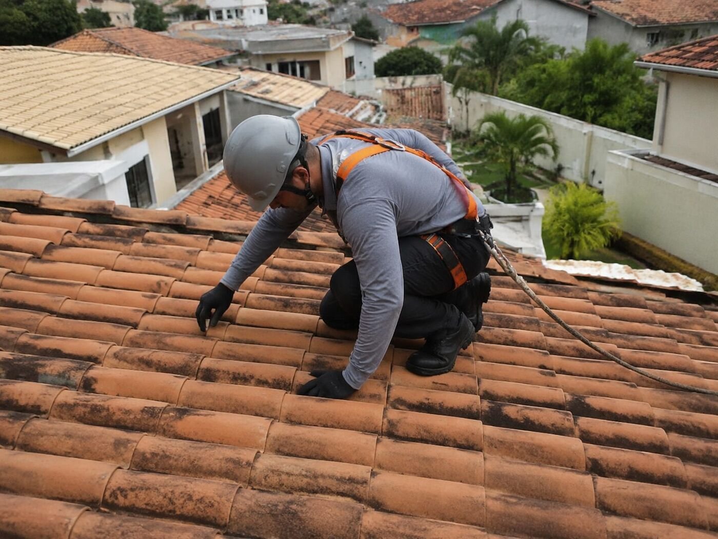 Manutenção preventiva em telhado