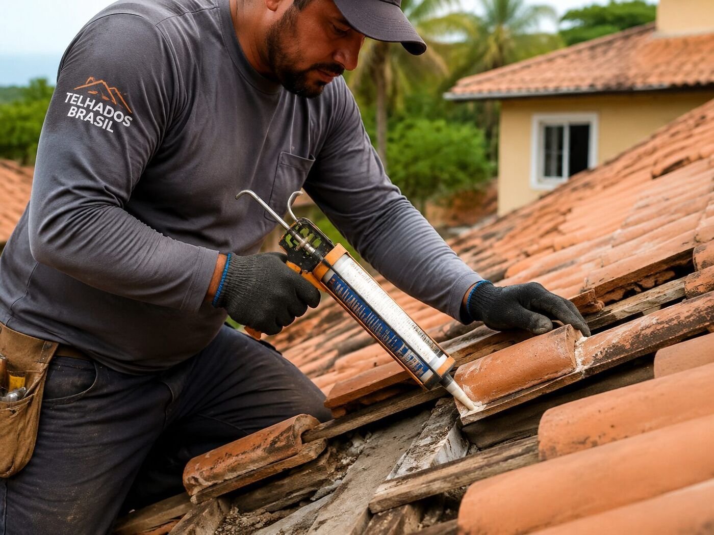Reparo de infiltração em telhado